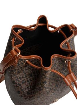 Bolso Tommy Hilfiger Monoplay Bucket marrón para mujer