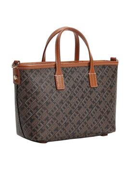 Bolso Tommy Hilfiger Monoplay mini tote marrón para mujer