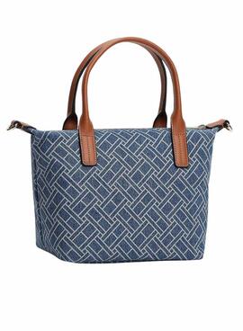 Bolso Tommy Hilfiger Popette monográfico mini azul para mujer