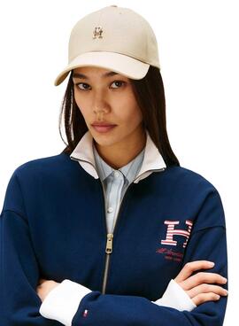 Gorra Tommy Hilfiger Elevated Chic beige para mujer