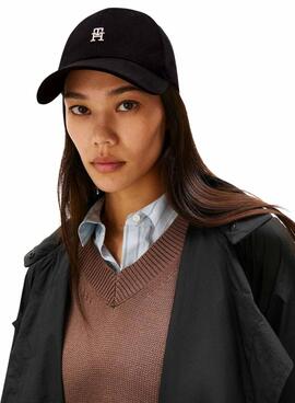 Gorra Tommy Hilfiger Elevated Chic negro para mujer