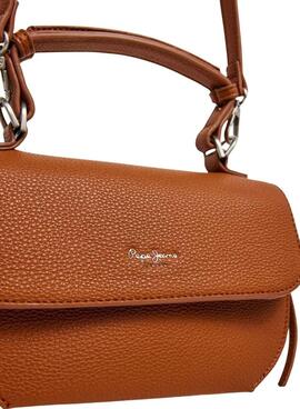 Bolso Pepe Jeans Ambra script marrón para mujer