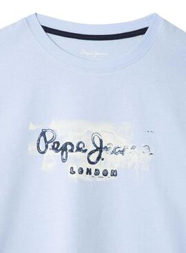 Camiseta Pepe Jeans Joshua logo azul cielo para niño