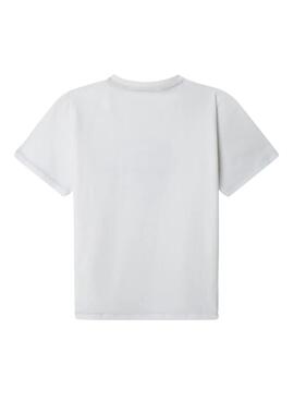Camiseta Pepe Jeans Beckett logo blanco para niño