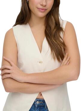 Chaleco Only Tila blanco para mujer