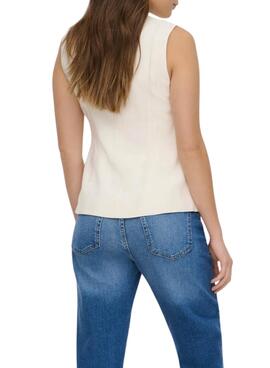 Chaleco Only Tila blanco para mujer