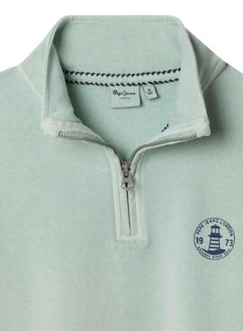 Sudadera Pepe Jeans Preston verde agua para niño