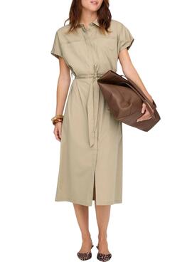 Vestido Only Tanny beige para mujer
