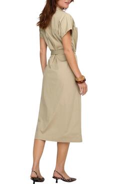 Vestido Only Tanny beige para mujer