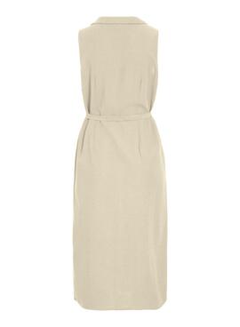 Vestido Vila Viprisilla beige para mujer