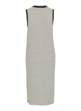 Vestido Vila Vijolie rayas blanco y negro para mujer