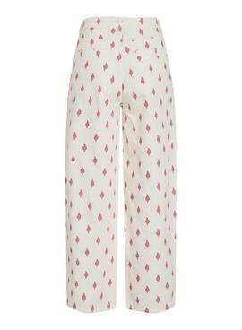 Pantalón vaquero Vila Viemma blanco con bordados para mujer