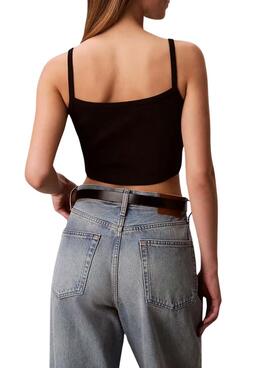 Crop Top Calvin Klein Jeans Baby negro para mujer