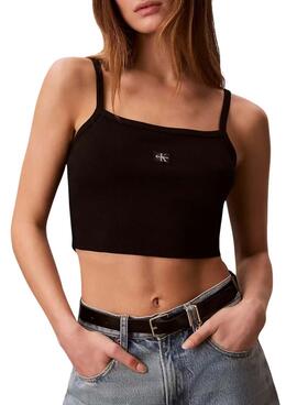 Crop Top Calvin Klein Jeans Baby negro para mujer