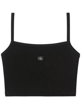 Crop Top Calvin Klein Jeans Baby negro para mujer
