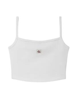 Crop Top Calvin Klein Jeans Baby blanco para mujer