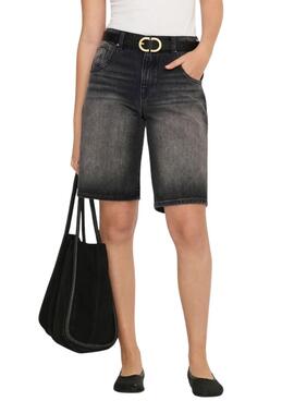 Bermudas vaqueras Only Mate negro para mujer