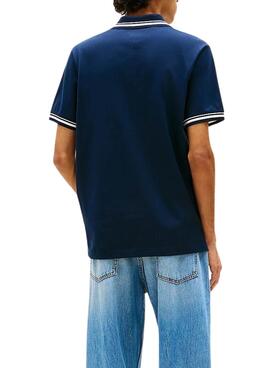 Polo Tommy Jeans Tipped marino para hombre