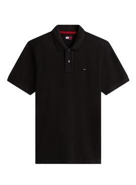 Polo Tommy Jeans Essential negro para hombre