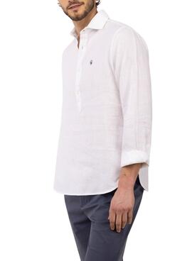 Polera El Ganso lino blanco para hombre