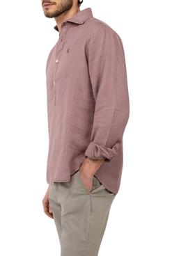 Polera El Ganso lino granate para hombre