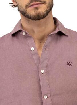 Polera El Ganso lino granate para hombre