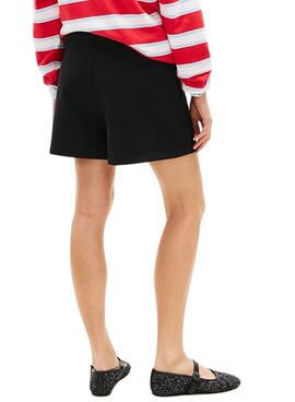 Shorts Tommy Jeans Script Label negro para mujer