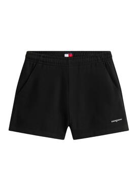 Shorts Tommy Jeans Script Label negro para mujer