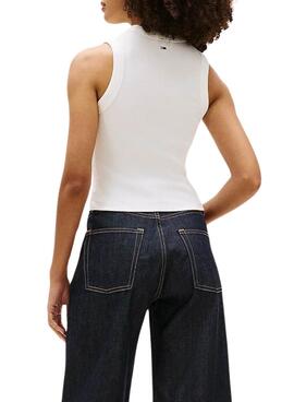 Top Tommy Jeans Bubble blanco para mujer