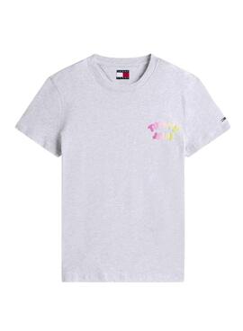 Camiseta Tommy Jeans Bubble gris para mujer