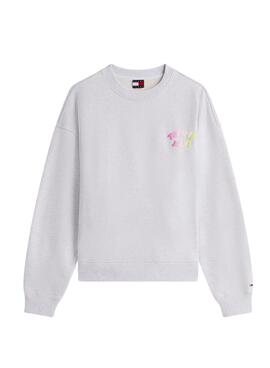 Sudadera Tommy Jeans Bubble gris para mujer