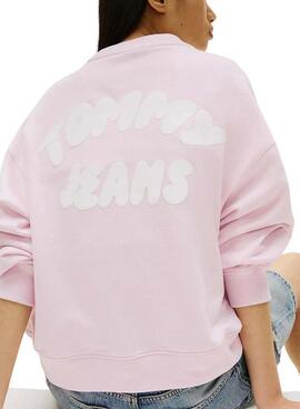 Sudadera Tommy Jeans Bubble rosa para mujer
