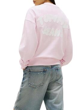 Sudadera Tommy Jeans Bubble rosa para mujer