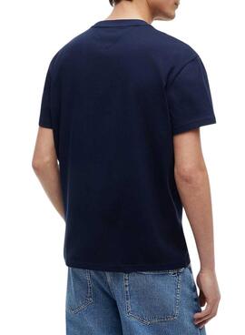 Camiseta Tommy Jeans Big Flag marino para hombre