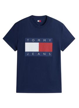 Camiseta Tommy Jeans Big Flag marino para hombre
