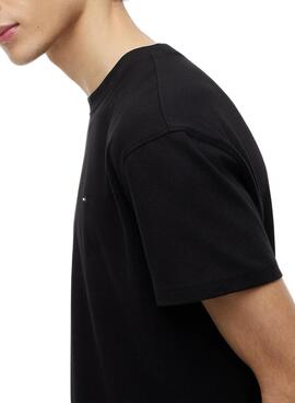 Camiseta Tommy Jeans Sflag negro para hombre