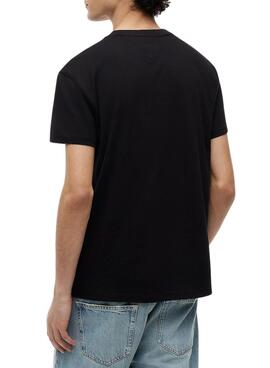 Camiseta Tommy Jeans Sflag negro para hombre
