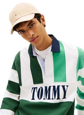Gorra Tommy Jeans Linear Logo beige para hombre