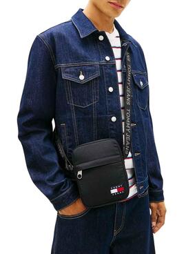Bolso Tommy Jeans reporter Essential Ripstop negro para hombre
