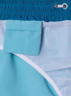 Bañador Pepe Jeans logo estampado azul para niño 