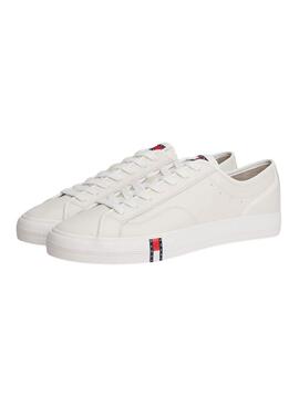 Zapatillas Tommy Jeans piel Archive con logo blanco para hombre