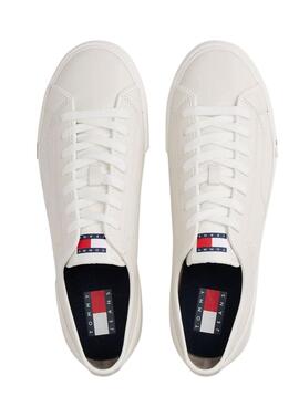 Zapatillas Tommy Jeans piel Archive con logo blanco para hombre