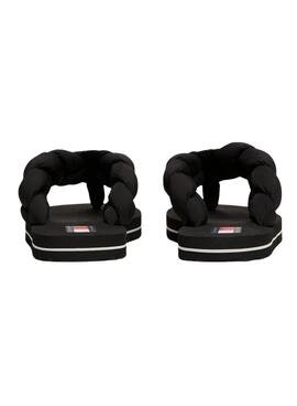 Chanclas Tommy Jeans trenzadas negro para mujer