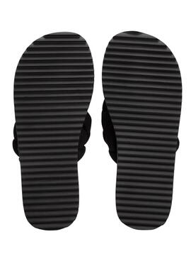 Chanclas Tommy Jeans trenzadas negro para mujer