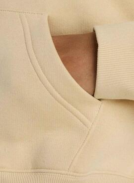 Sudadera New Balance Fleece camel para mujer