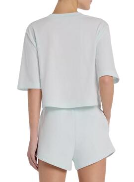 Camiseta New Balance oversize turquesa para mujer