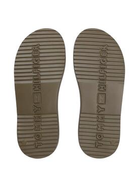 Chanclas Tommy Hilfiger Light ajustables con hebillas verde para hombre