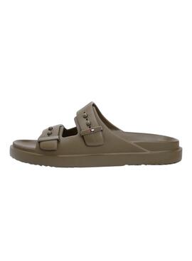 Chanclas Tommy Hilfiger Light ajustables con hebillas verde para hombre