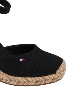 Alpargatas Tommy Hilfiger Flag negro con cuña alta para mujer