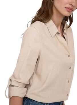 Camisa Only Goa beige para mujer